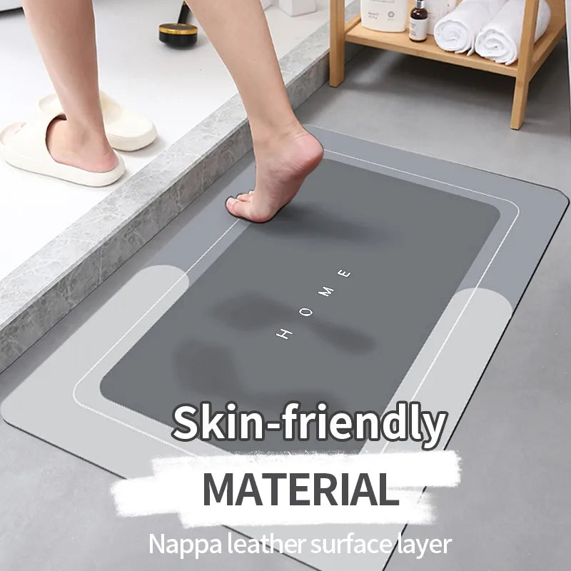 Tapis de sol antidérapant à séchage rapide pour salle de bain, avec dessous à forte adhérence