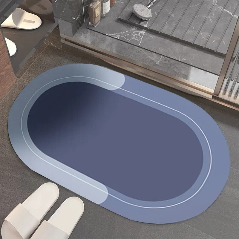 Tapis de sol antidérapant à séchage rapide pour salle de bain, avec dessous à forte adhérence