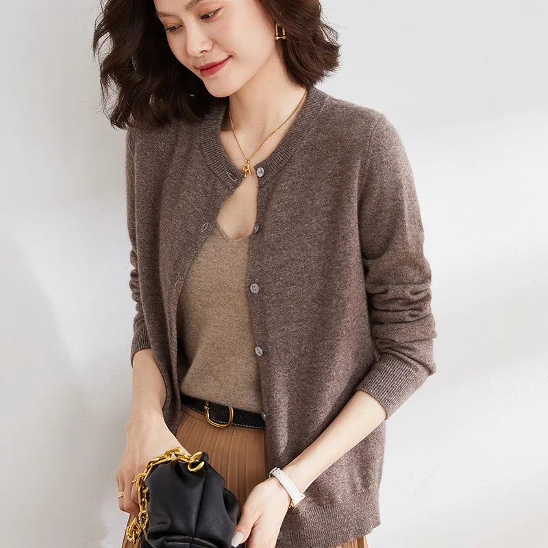 Cashmere Cardigan Sweater, Lyria Button-Front Knit for Spring and Fall