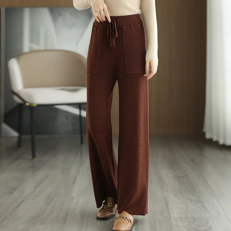 Aveline Wide-Leg Wool Sweatpants for Everyday Loungewear