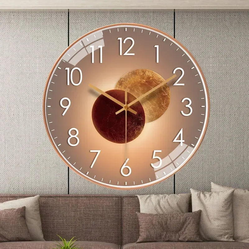Lautlose, nicht tickende Wanduhr mit klassischem rundem Zifferblatt für Schlafzimmer oder Büro