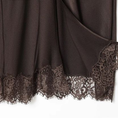 Ensemble Vintage Café Bohème I Haut en Dentelle & Jupe Mi-Longue Chic