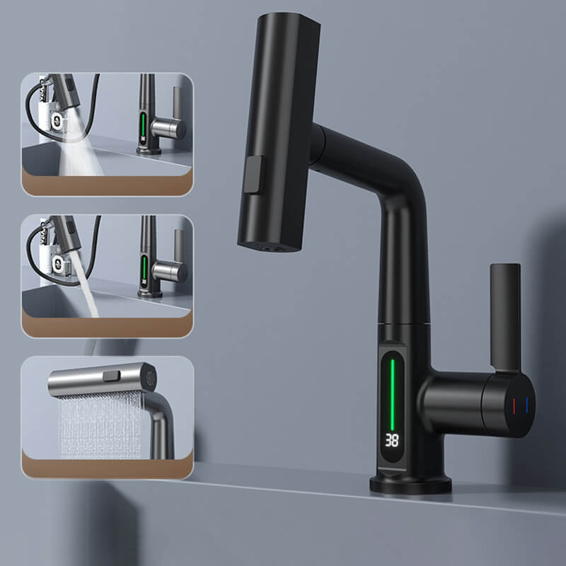 Ausziehbare Küchenarmatur, Aqualine FluxPull mit 60-cm-Schlauch und 360°-Schwenkfunktion