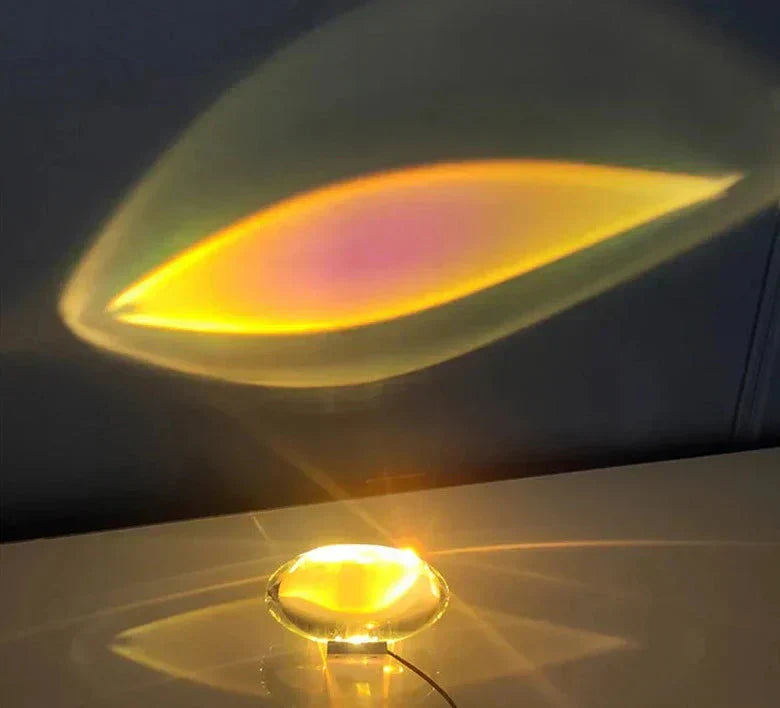 Stolní lampa Solara Crystal s vestavěným hvězdným projektorem