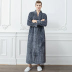 CozyNest Thermal Flannel Maternity Robe, Extra-Long Fit
