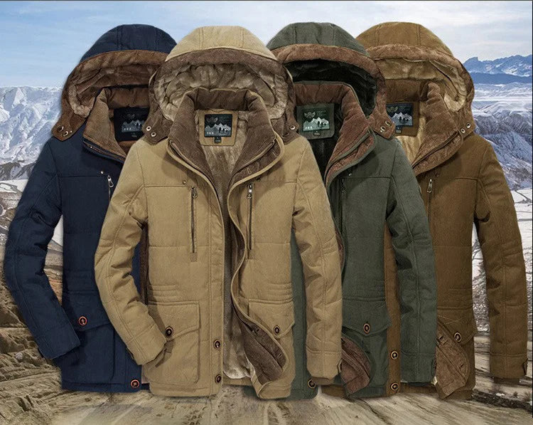 ArdentVale Herren-Isolierparka, plüschgefütterter Wintermantel