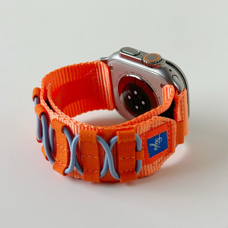 Kirra vævet nylonrem til Apple Watch, justerbar stållug-rem