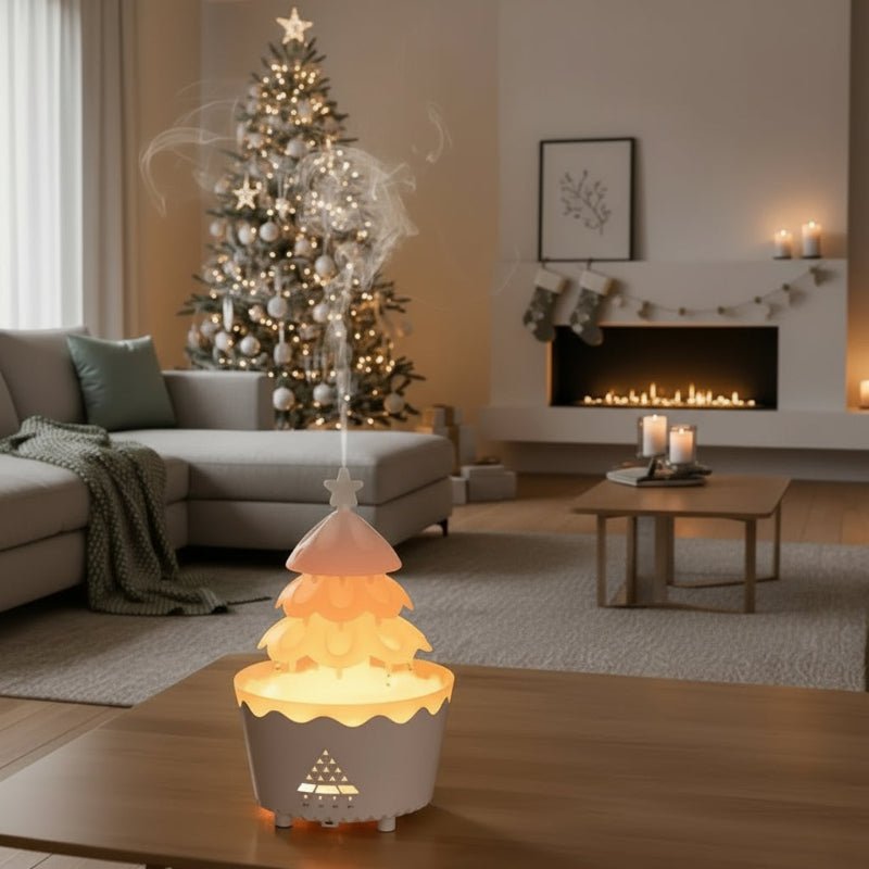 Doftspridare med julgransdoft, justerbar dimma och LED-ljus - Fioriscas