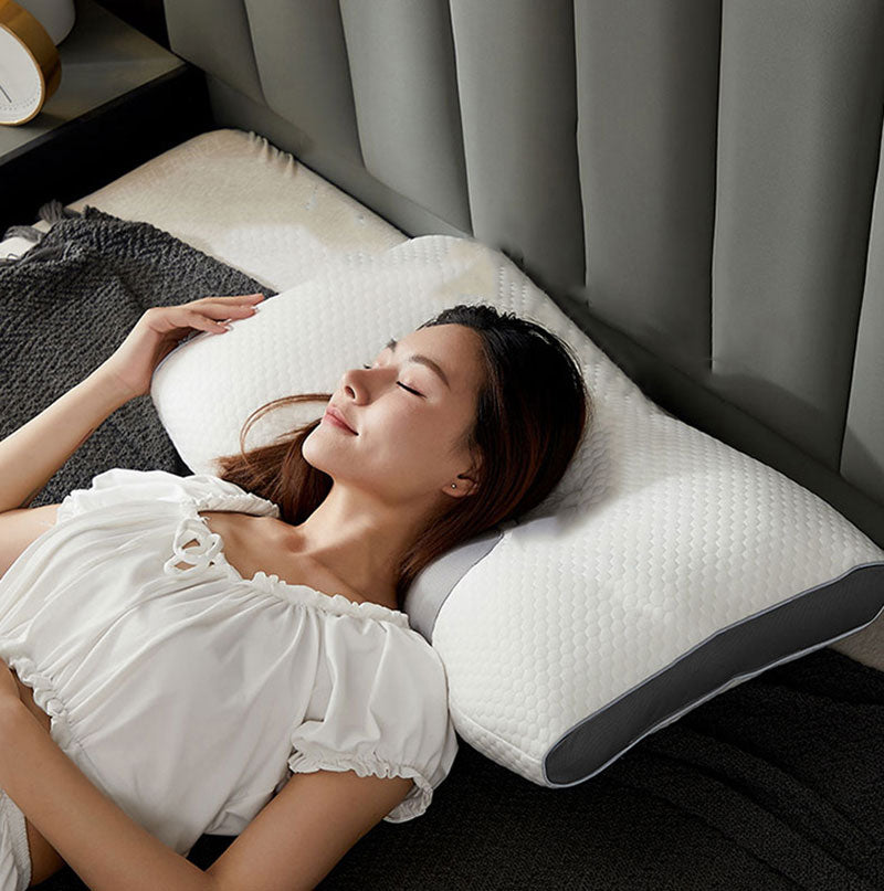 Oreiller cervical ergonomique hybride AstraNest pour les personnes dormant sur le côté ou sur le dos