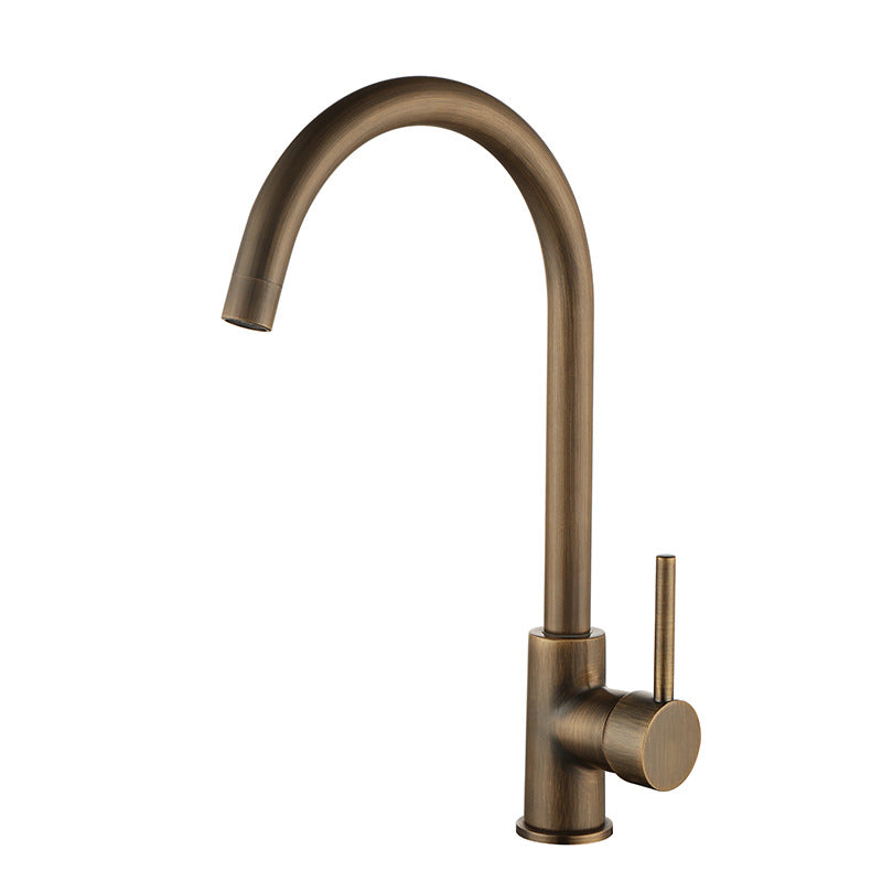 Single-Handle Kitchen Faucet in Antique Bronze, 360° High-Arc Spout