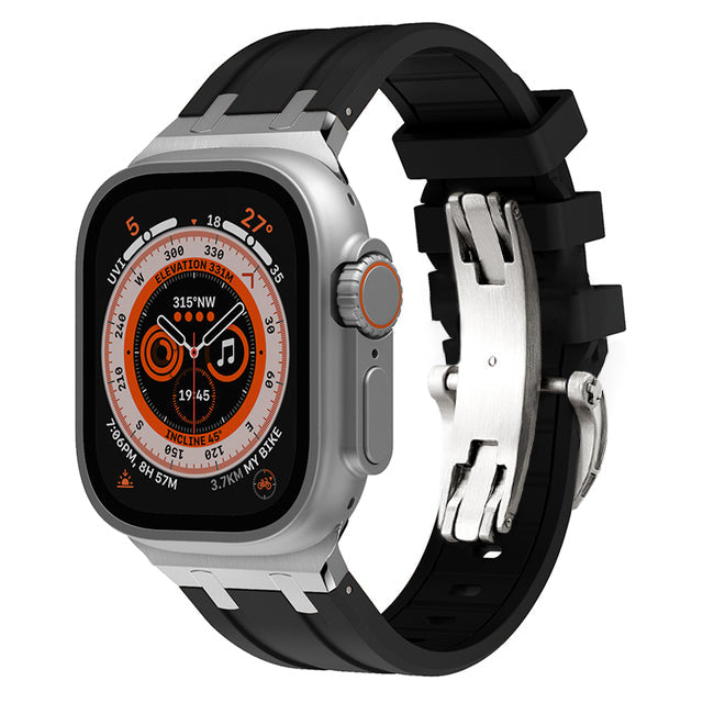 Novara Silikon-Armband für die Apple Watch mit Titan-Adapter und Schmetterlingsverschluss