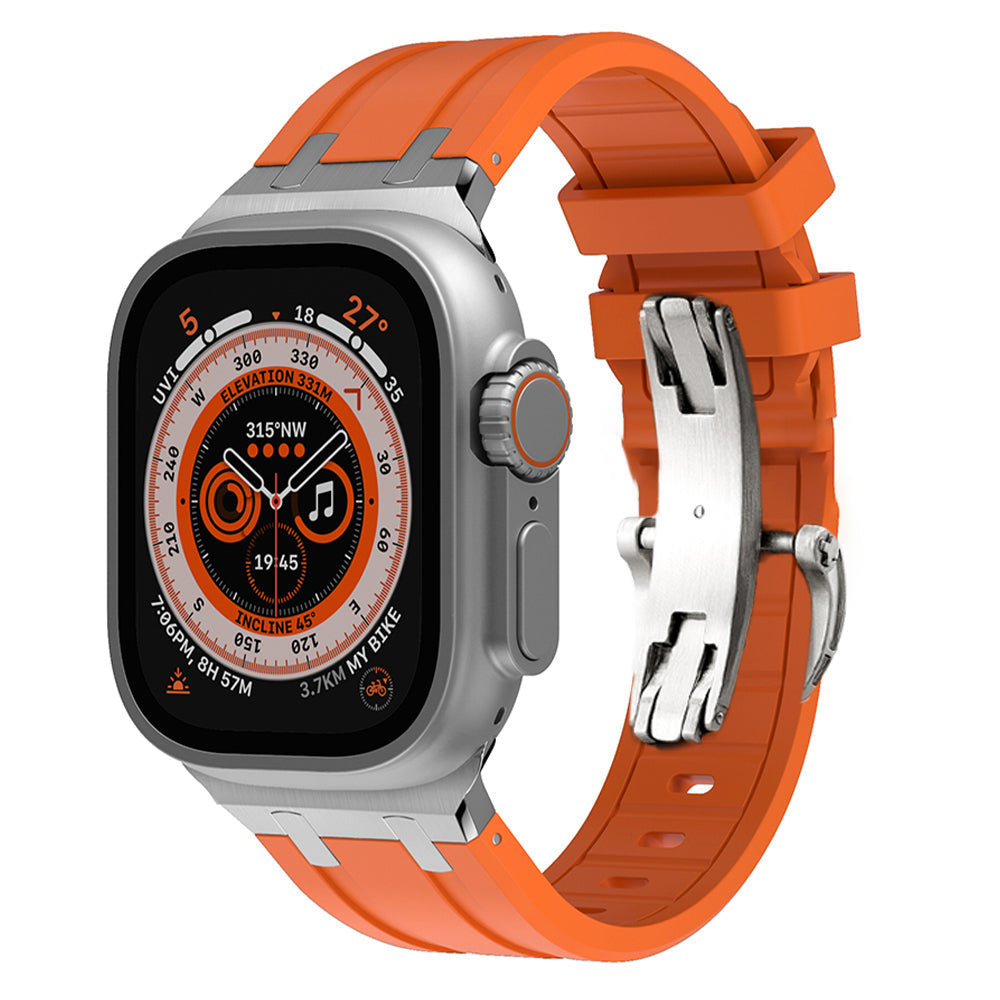 Novara Silikon-Armband für die Apple Watch mit Titan-Adapter und Schmetterlingsverschluss