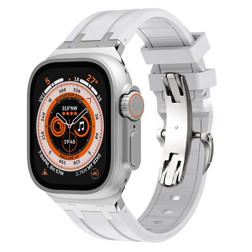 Novara Silikon-Armband für die Apple Watch mit Titan-Adapter und Schmetterlingsverschluss