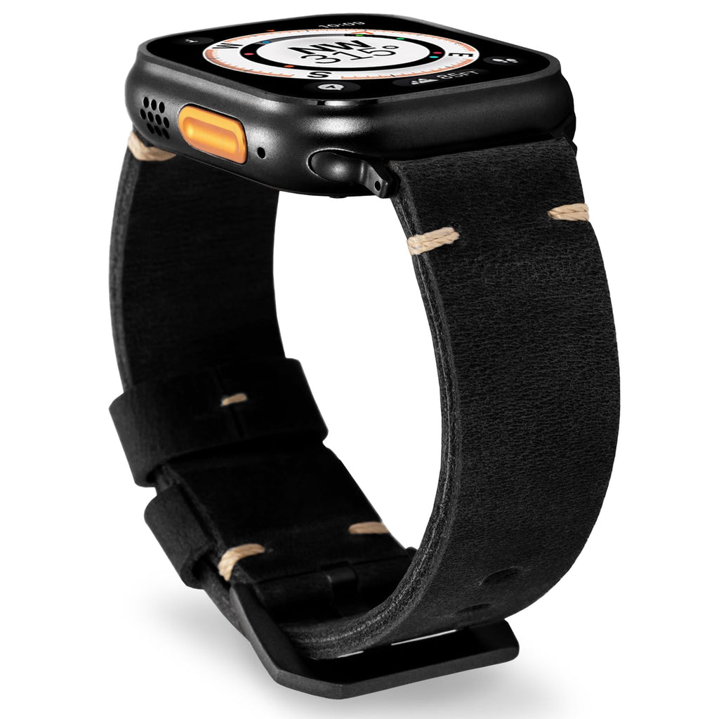 Marlowe leren Apple Watch-band, vintage patinalook, met de hand gestikt