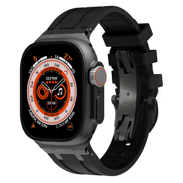 Novara Silikon-Armband für die Apple Watch mit Titan-Adapter und Schmetterlingsverschluss
