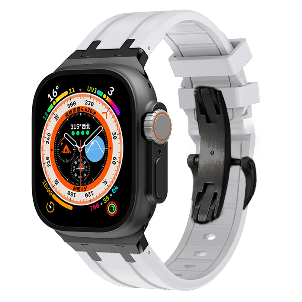 Novara Silikon-Armband für die Apple Watch mit Titan-Adapter und Schmetterlingsverschluss