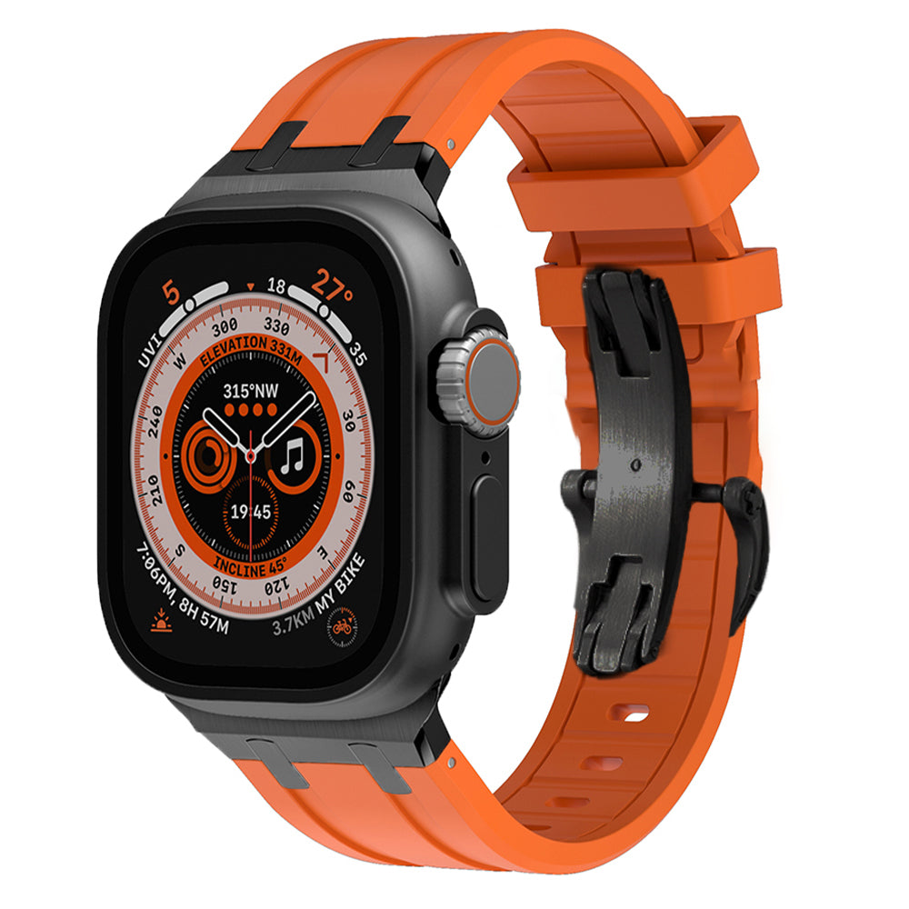 Novara Silikon-Armband für die Apple Watch mit Titan-Adapter und Schmetterlingsverschluss