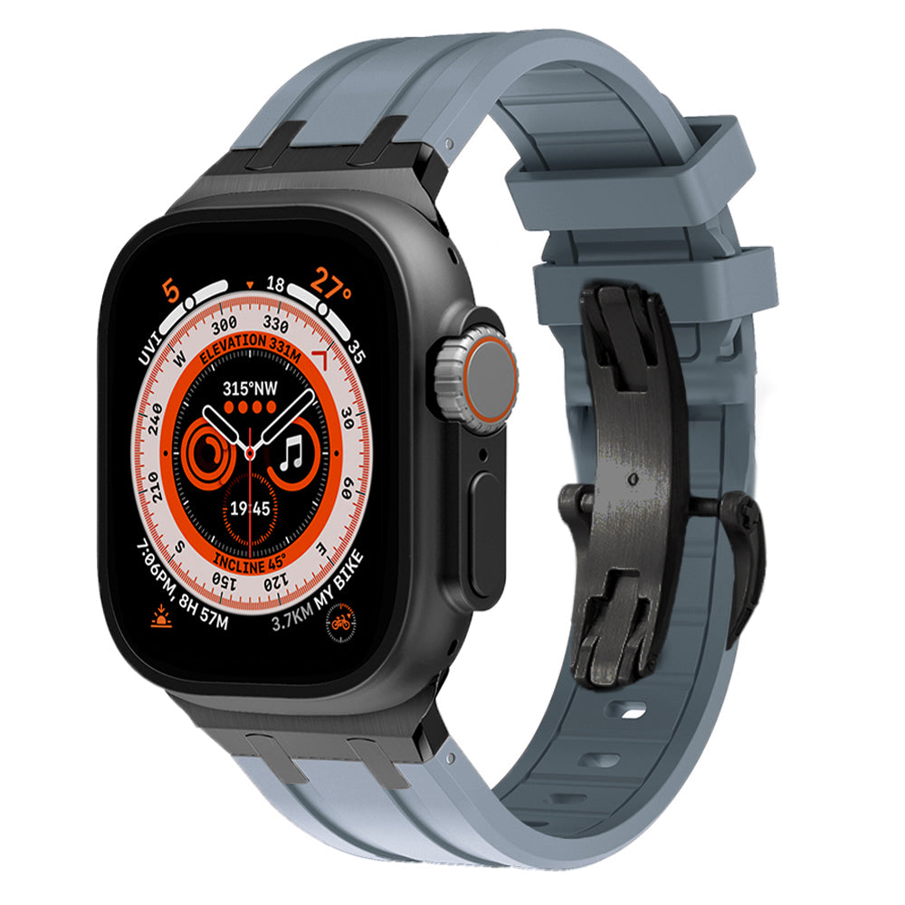 Novara Silikon-Armband für die Apple Watch mit Titan-Adapter und Schmetterlingsverschluss