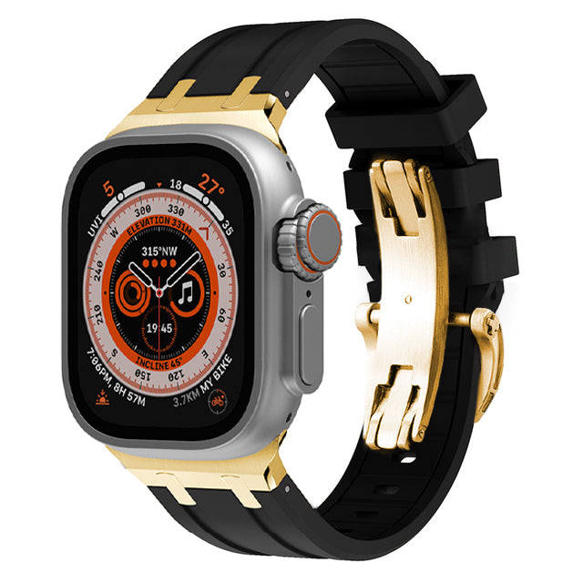 Novara Silikon-Armband für die Apple Watch mit Titan-Adapter und Schmetterlingsverschluss