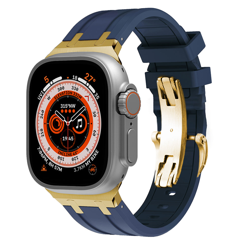 Novara Silikon-Armband für die Apple Watch mit Titan-Adapter und Schmetterlingsverschluss
