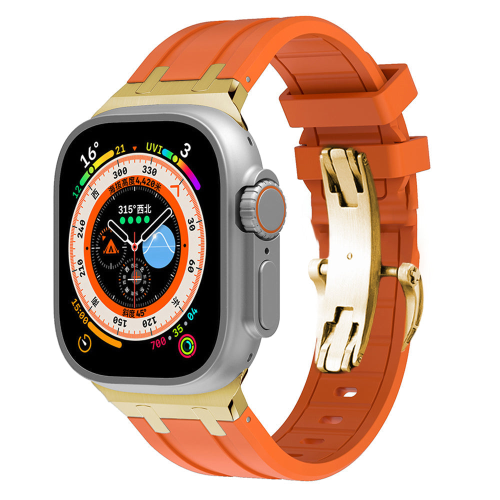 Novara Silikon-Armband für die Apple Watch mit Titan-Adapter und Schmetterlingsverschluss