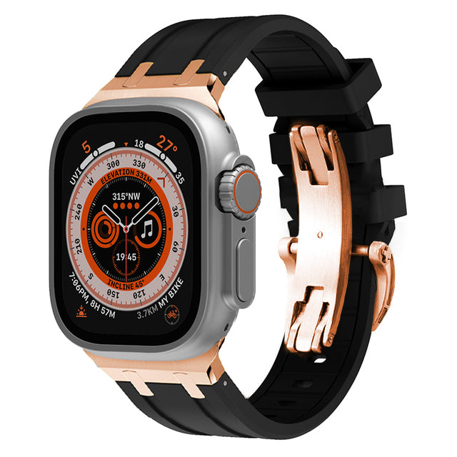 Novara Silikon-Armband für die Apple Watch mit Titan-Adapter und Schmetterlingsverschluss
