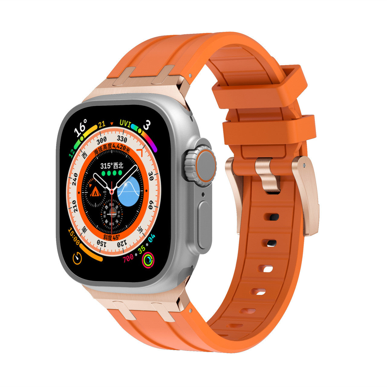 Pulseira de Silicone para Apple Watch da Nexal, Adaptador em Metal de Aço Inoxidável