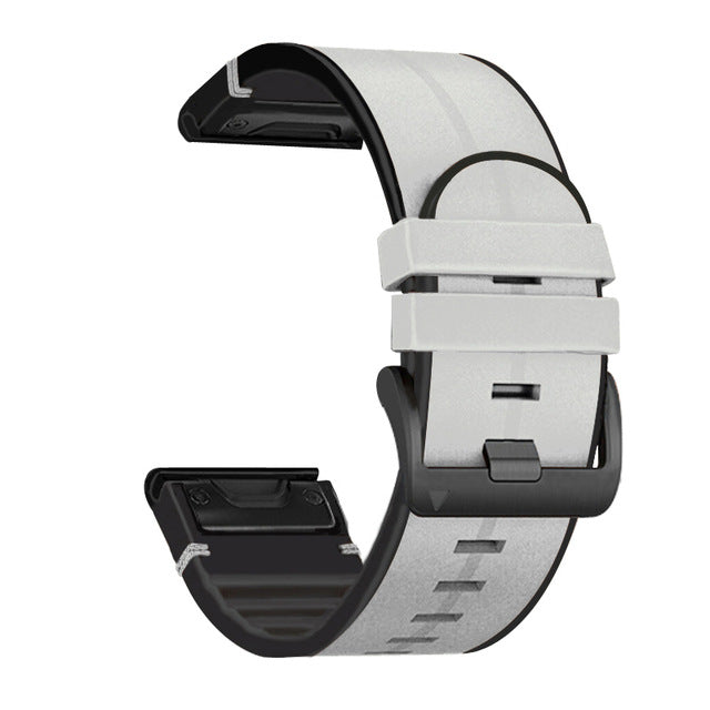 Averin Leather-Silicone Hybrid Band for Garmin Fenix 8, 7X, 7, 5X, 5, 6