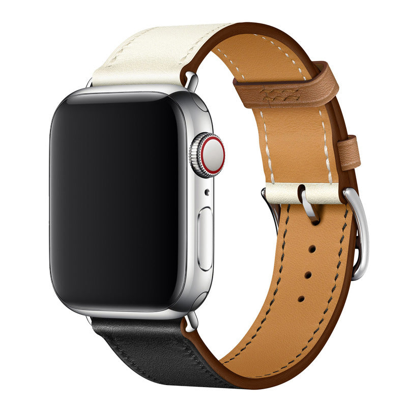 Marvelle valódi bőr Apple Watch szíj, kézzel varrott pánt, 38-49 mm