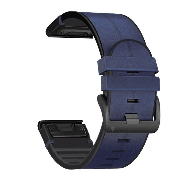 Averin Leather-Silicone Hybrid Band for Garmin Fenix 8, 7X, 7, 5X, 5, 6