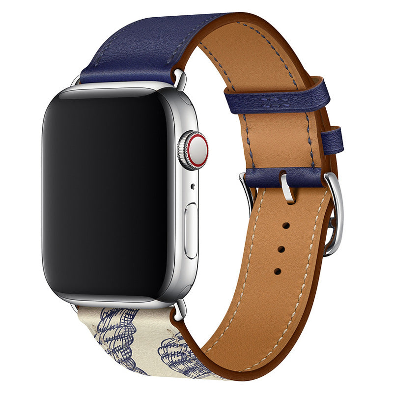 Marvelle valódi bőr Apple Watch szíj, kézzel varrott pánt, 38-49 mm