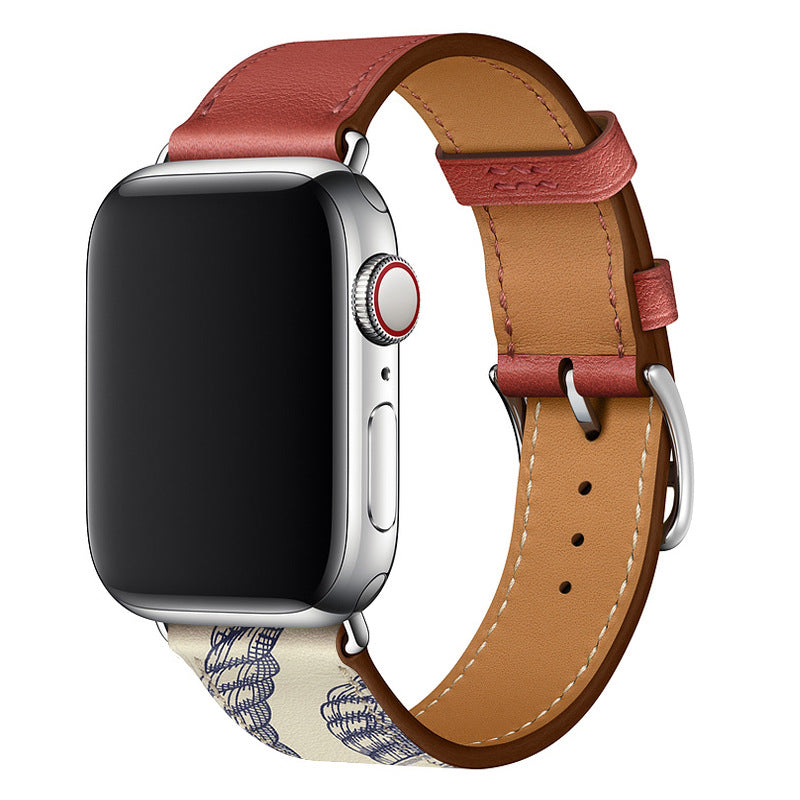 Marvelle valódi bőr Apple Watch szíj, kézzel varrott pánt, 38-49 mm