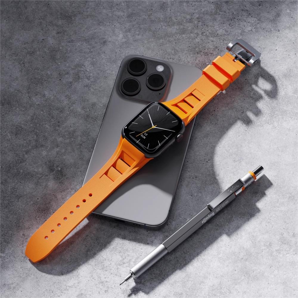 Zephra Apple Watch Band, FKM Sport Strap With Dual Buckle