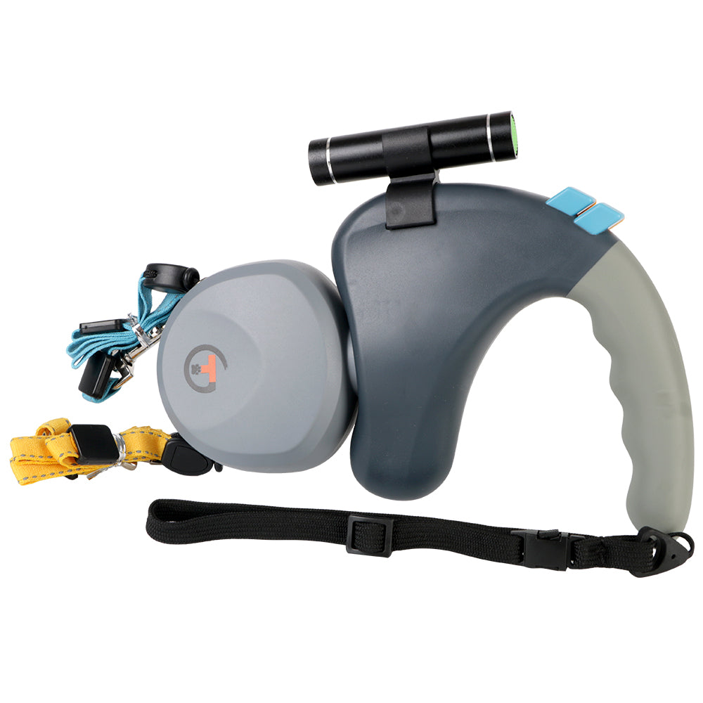 AeroTrail 360° Retractable Double Dog Leash With Safety Light