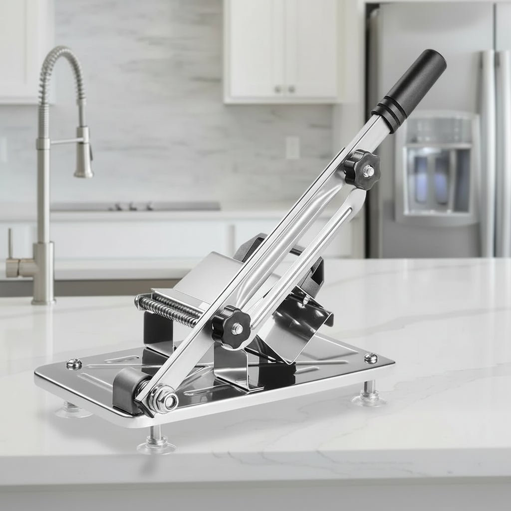 Fatiador de alimentos ajustável com múltiplas espessuras de corte para cozinhar sem stress - Fioriscas