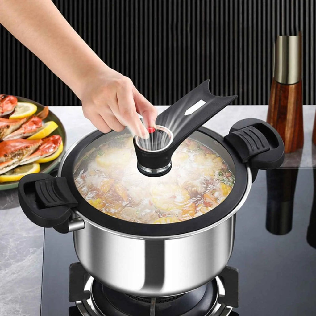 Panela de Pressão Compacta em Aço Inoxidável para Refeições Rápidas em Qualquer Lugar - Fioriscas