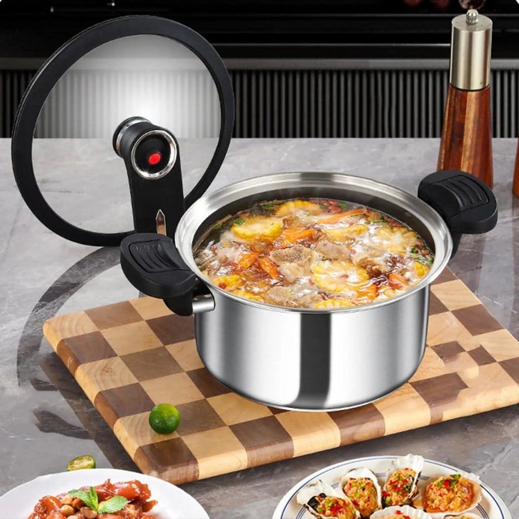 Panela de Pressão Compacta em Aço Inoxidável para Refeições Rápidas em Qualquer Lugar - Fioriscas
