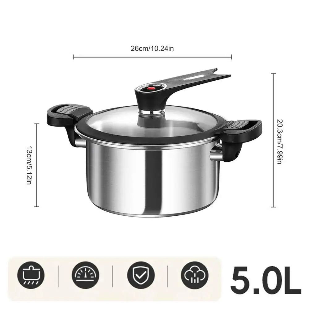 Panela de Pressão Compacta em Aço Inoxidável para Refeições Rápidas em Qualquer Lugar - Fioriscas