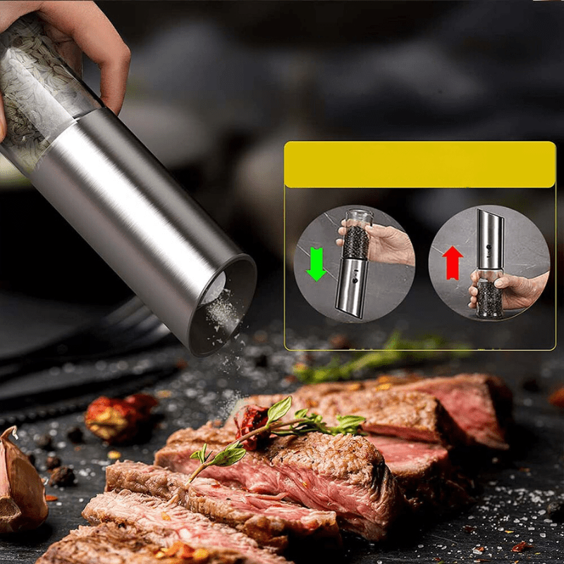 Moulin à poivre électrique rechargeable en acier inoxydable pour un assaisonnement facile - Fioriscas