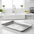Ensemble de plaques de cuisson en acier inoxydable avec grille de refroidissement amovible - Fioriscas