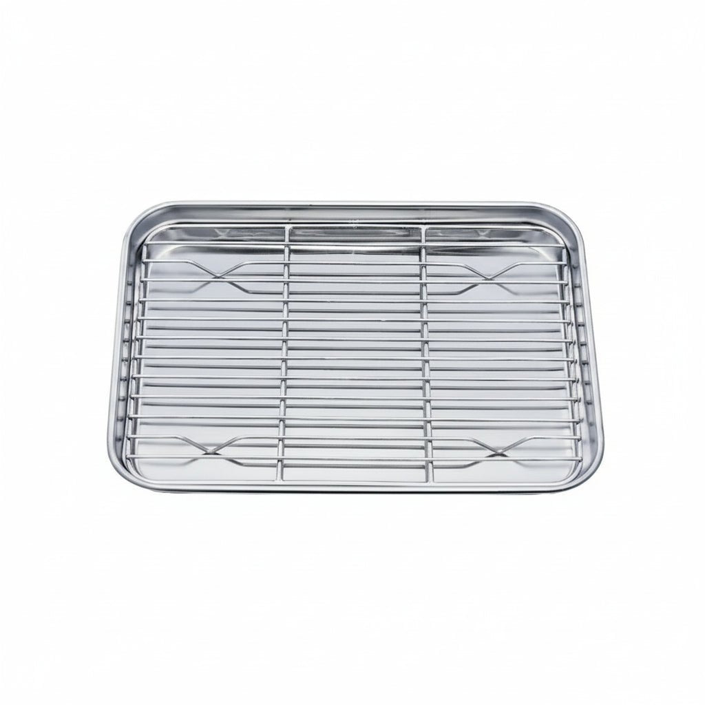 Ensemble de plaques de cuisson en acier inoxydable avec grille de refroidissement amovible - Fioriscas