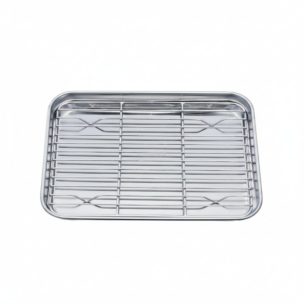 Ensemble de plaques de cuisson en acier inoxydable avec grille de refroidissement amovible - Fioriscas