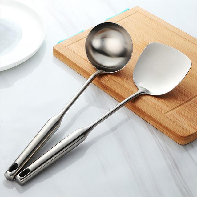 Espátula e Concha em Aço Inoxidável para Movimentos de Cozinha Controlados - Fioriscas