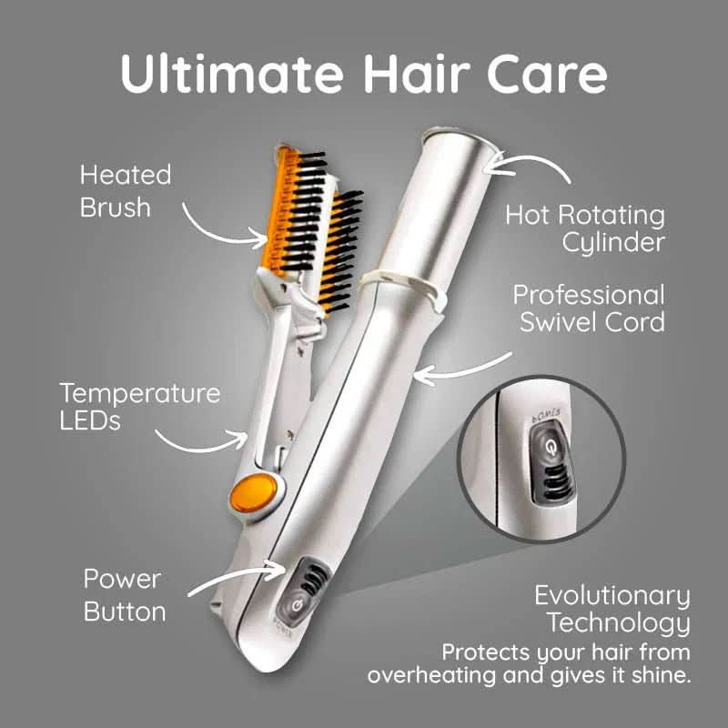 2-in-1 Rotating Hair Brush for Effortless Styling - Fioriscas