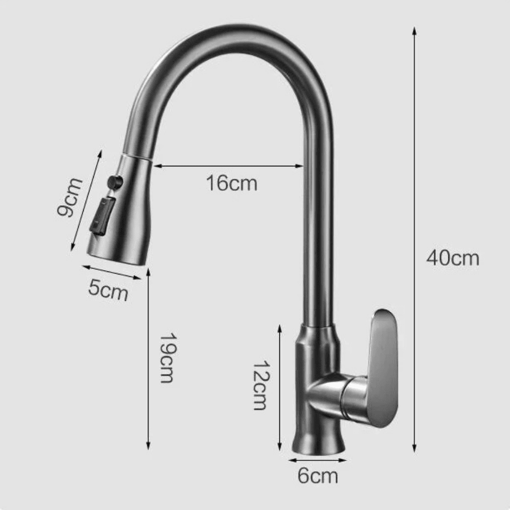 Elegant kitchen faucet with pull-out function and 360° rotation - Fioriscas