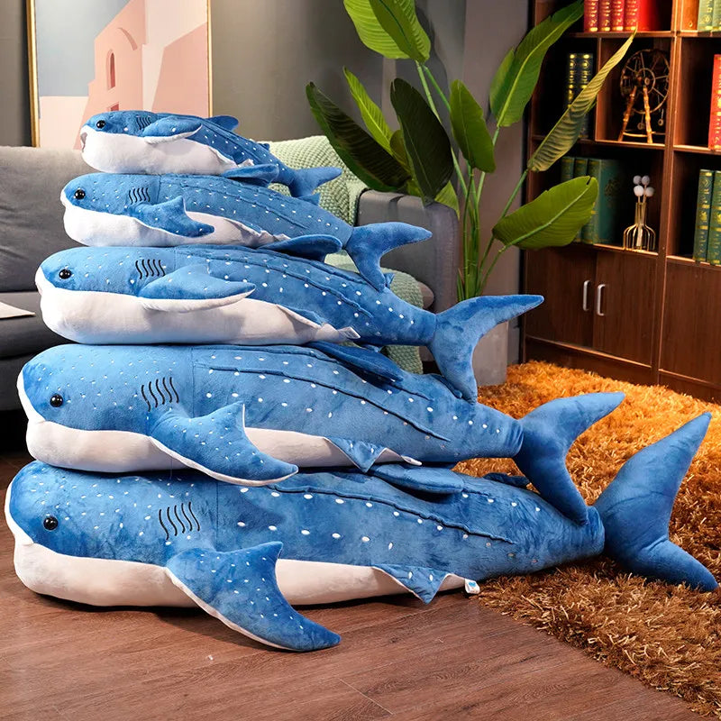 Whale Shark Cuddle Plush, Soft Ocean-Themed Toy in Five Sizes