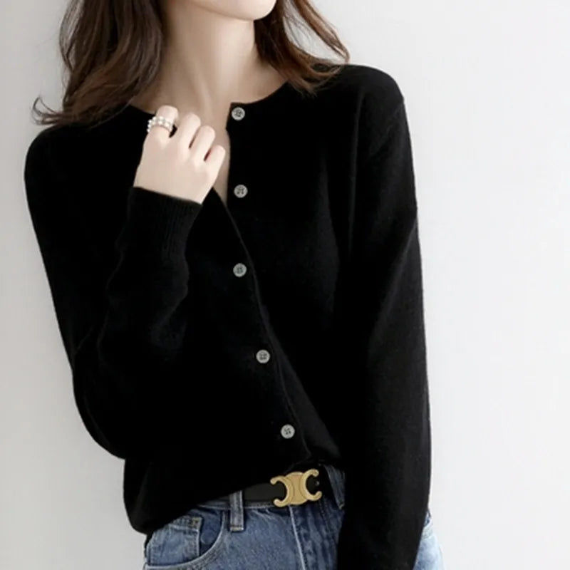 Cashmere Cardigan Sweater, Lyria Button-Front Knit for Spring and Fall