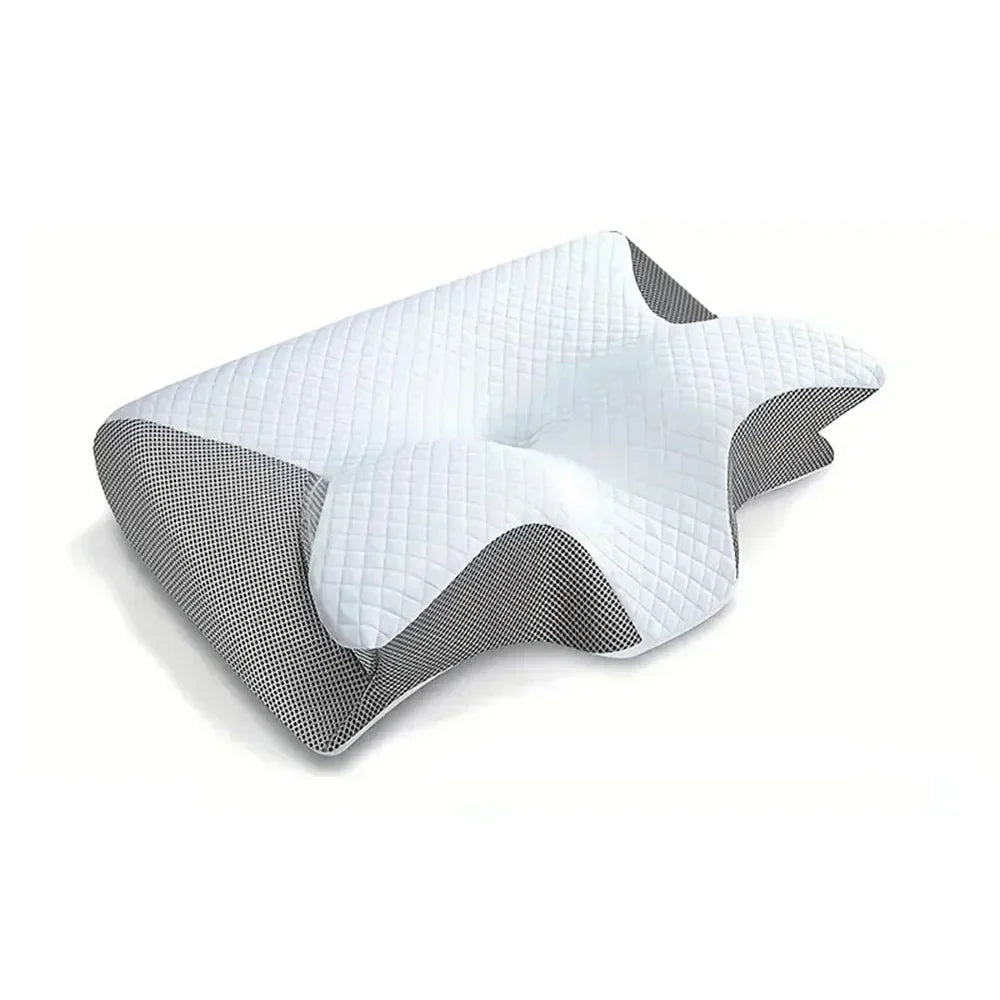 Oreiller cervical ergonomique SomniEase profilé en mousse à mémoire de forme, avec soutien du cou