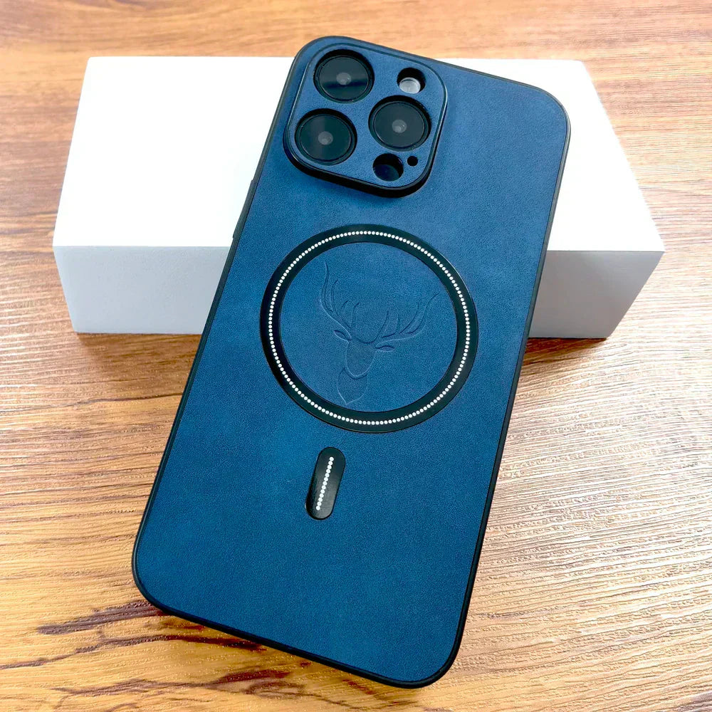 Cedar Vale Faux Leather iPhone Case with MagSafe, Deer Emblem