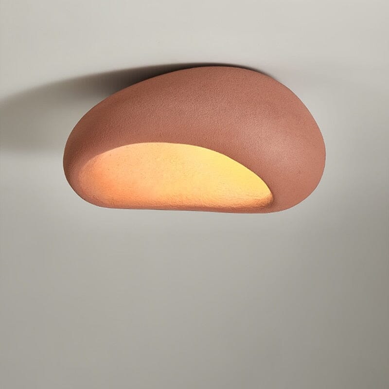 Wabi-Sabi loftlampe med stofskærm og nikkelfinish
